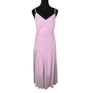 NWOT | Lavender Ruched Bodycon Midi Dress | Adjustable Straps | Size Medium